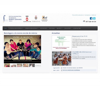 Diseño de página web para  Escola de Música Valls