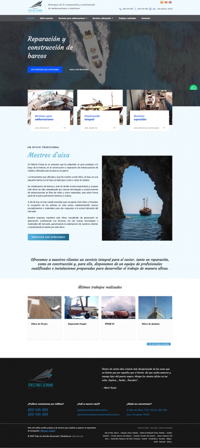 Diseño web para empresa de restauración de barcos en Tarragona