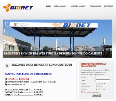 Diseño de página web para Gasolinera en Tarragona