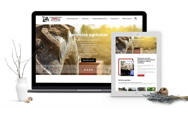 Diseño de página web corporativa para empresa servicios agricolas