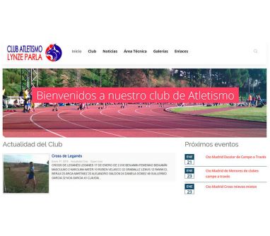 Diseño de página web para Club Atletismo