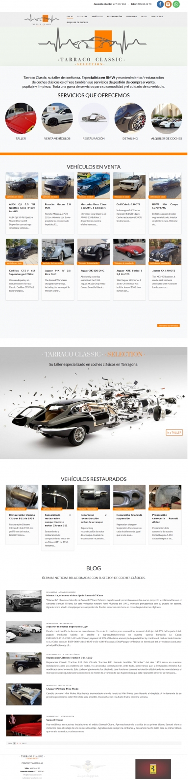 Diseño de página web para taller de coches clásicos