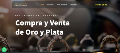 Diseño de página web para tienda de oro en tarragona