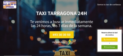 Diseño Landing page Taxi Tarragona 24h